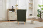 Mila Fireside Chair in Dark Green Fabric (4)