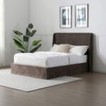 Denver Multi Lift Ottoman Bed in Mocha Herringbone