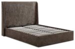 Denver Multi Lift Ottoman Bed in Mocha Herringbone 2