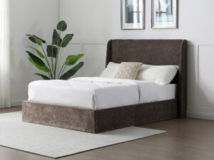Denver Multi Lift Ottoman Bed in Mocha Herringbone