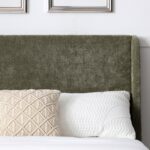 Kyoto Denver Multi Lift Ottoman Bed in Olive Herringbone Chenille Fabric 4