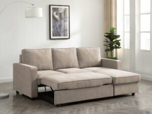 Myles Corner Sofa Bed Natural