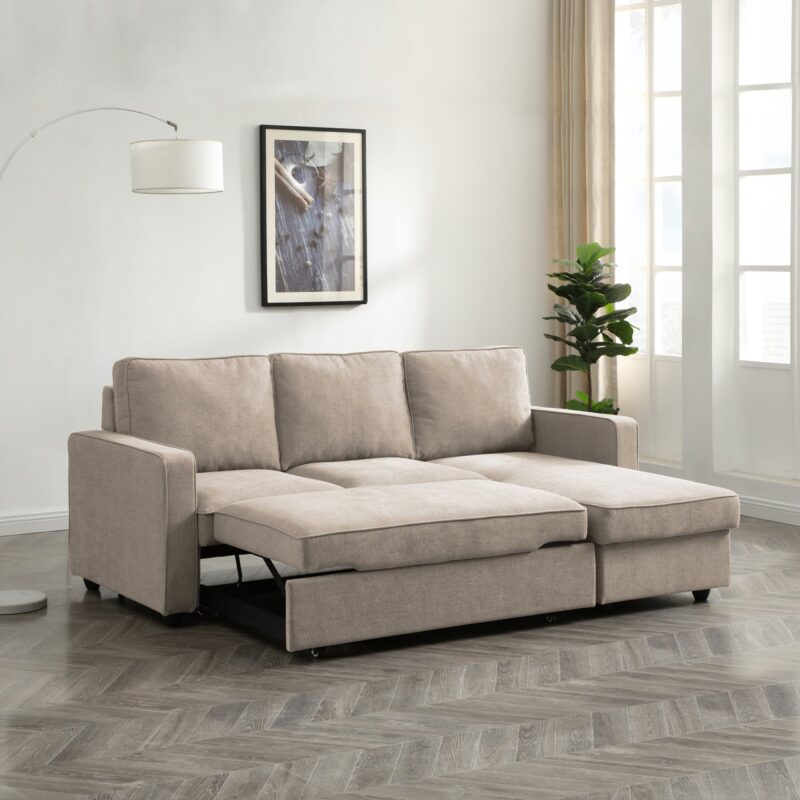 Myles Corner Sofa Bed Natural